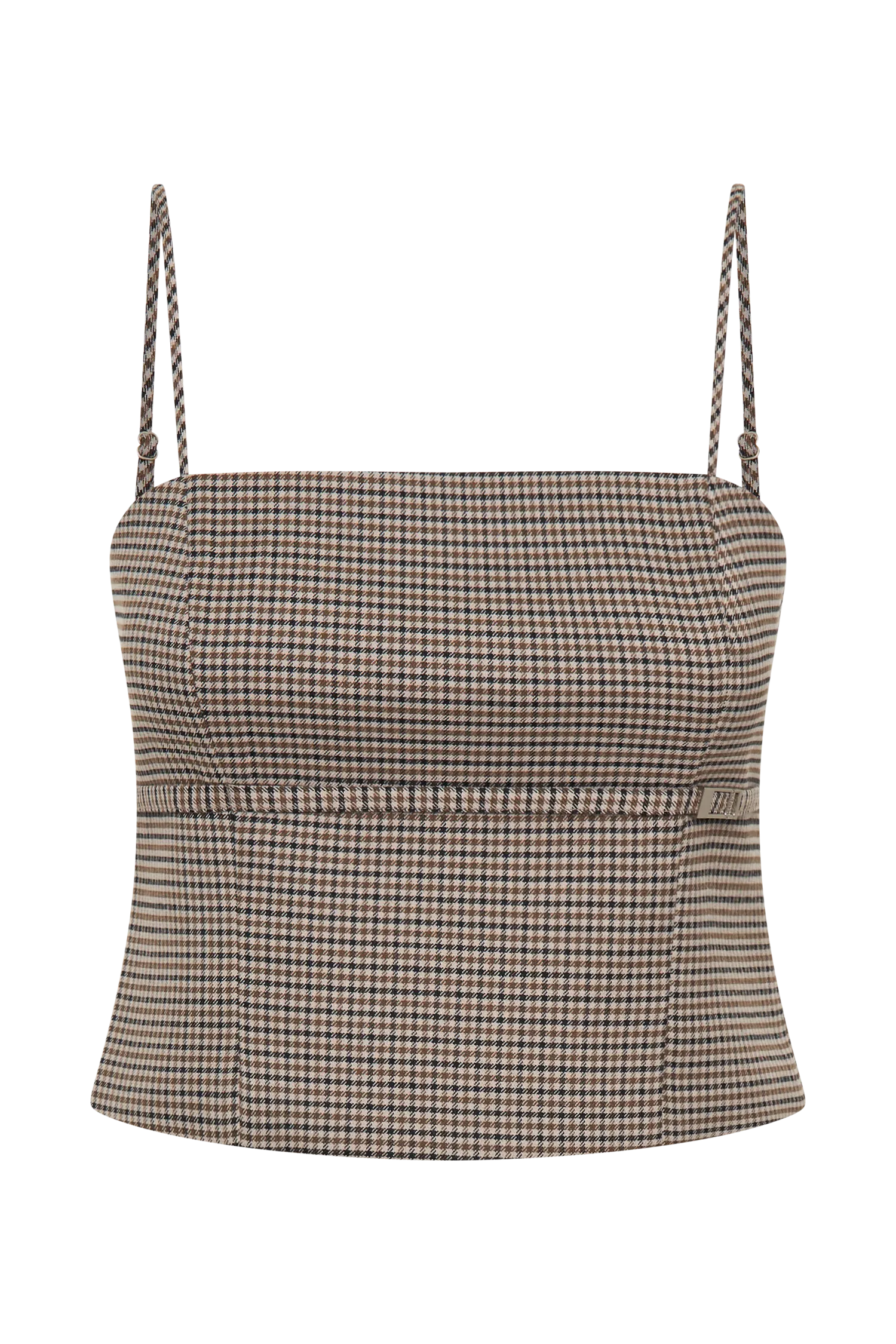 Aberley Crop Top - Tan Check