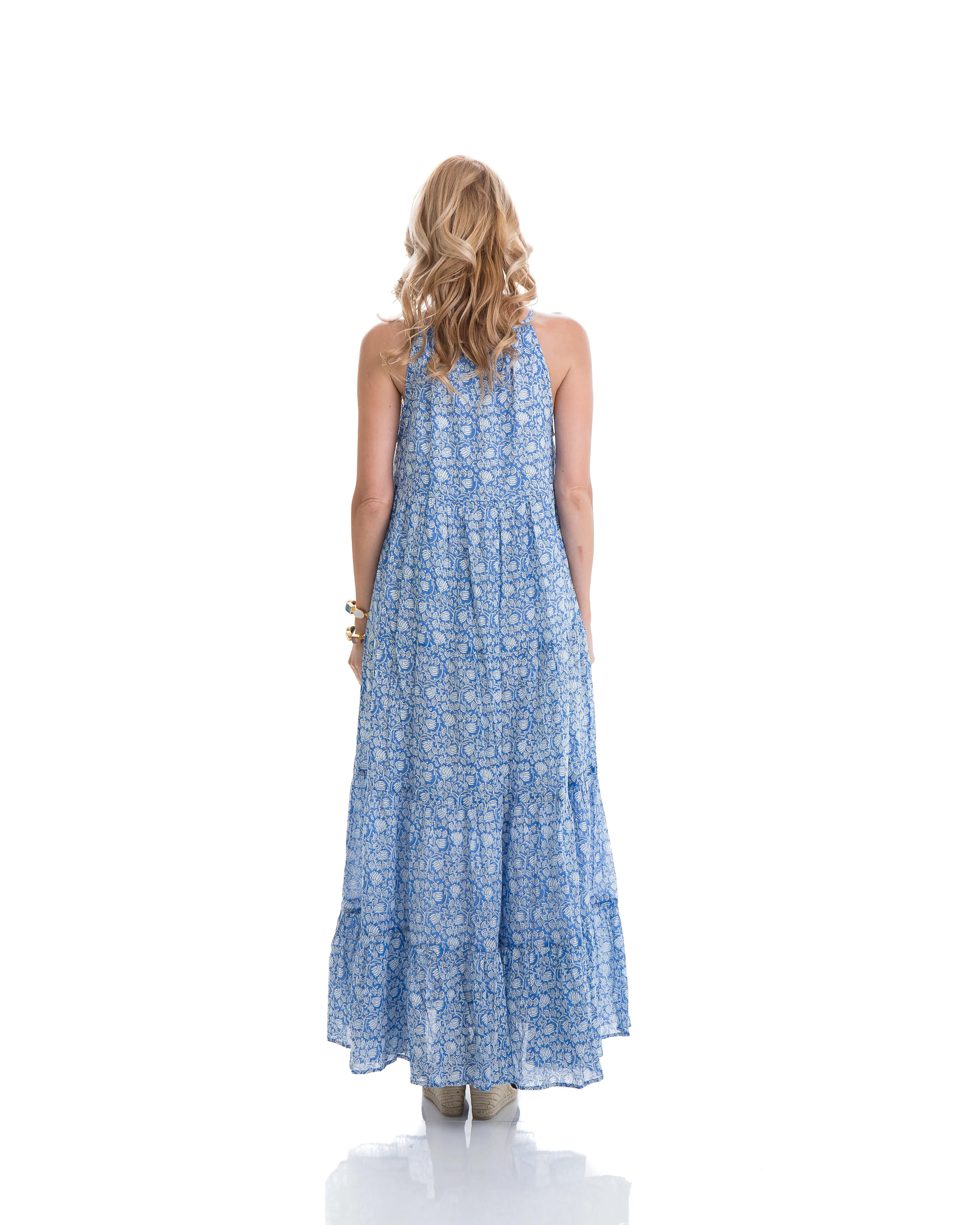 Abigail Cavern Dress (Blue Lotus Print)