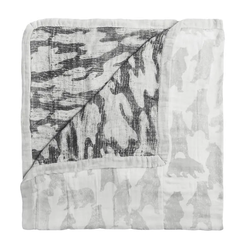 Aden and Anais White Label Silky Soft Bamboo Muslin Dream Blanket - Foragers Bear