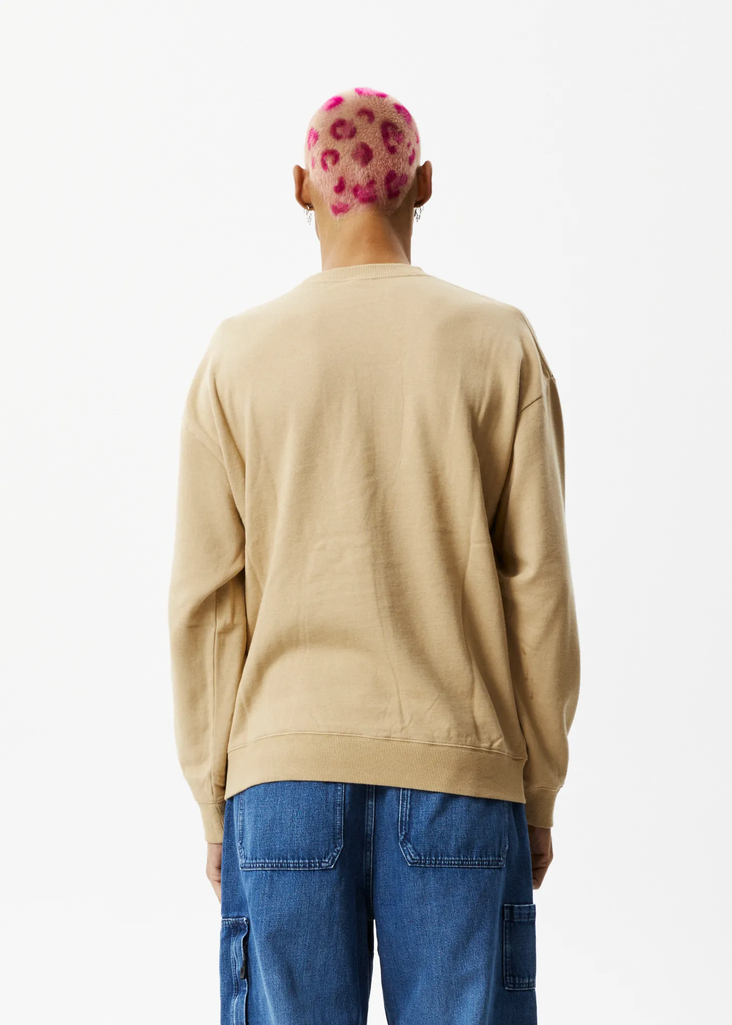 AFENDS Mens Bloom - Crew Neck Jumper - Tan