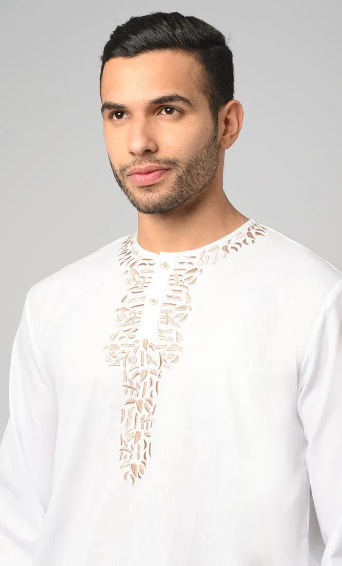 Aleem Modest Muslim Mens Embroidered Kurta Pajama Set