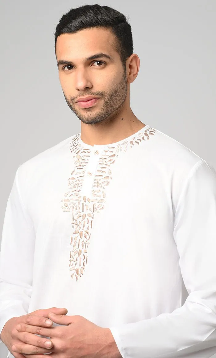 Aleem Modest Muslim Mens Embroidered Kurta Pajama Set