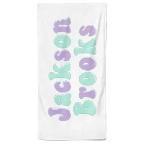 All Checked Out Personalized Kids Beach Towel | Retro Name