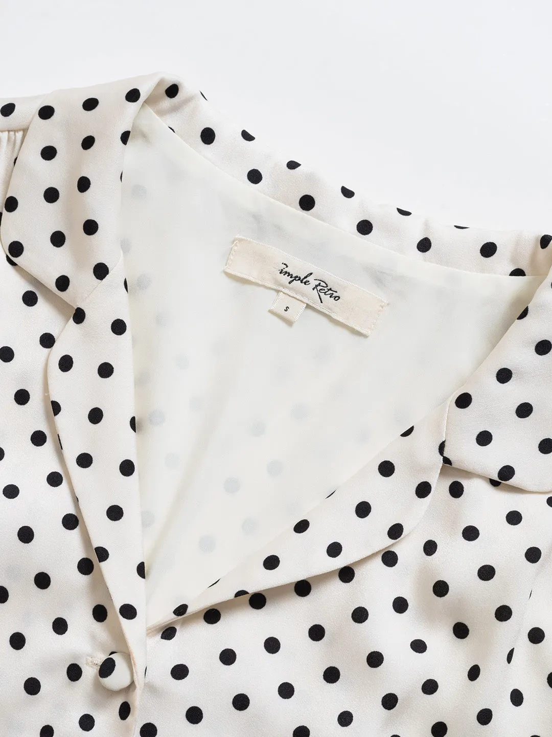 Baylee French Retro Polka Dot V-Neck Dress