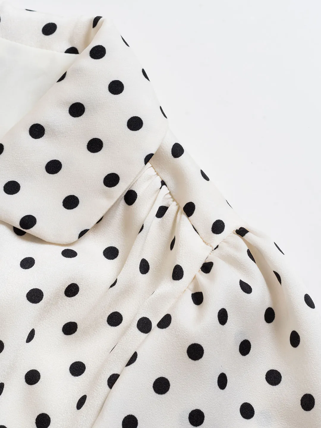 Baylee French Retro Polka Dot V-Neck Dress