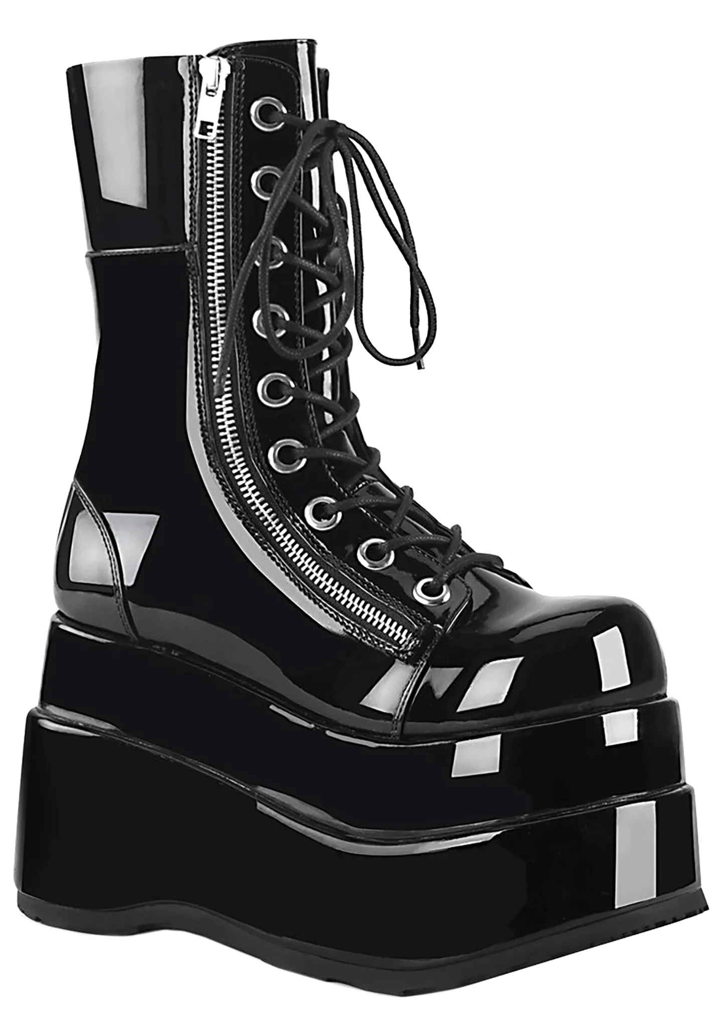 BEAR 265 Toxic Lust Patent Black Platform Boots