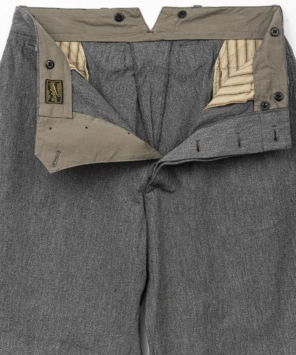 Belafonte Ragtime Clothing, Hiback Trouser, Salt & Pepper