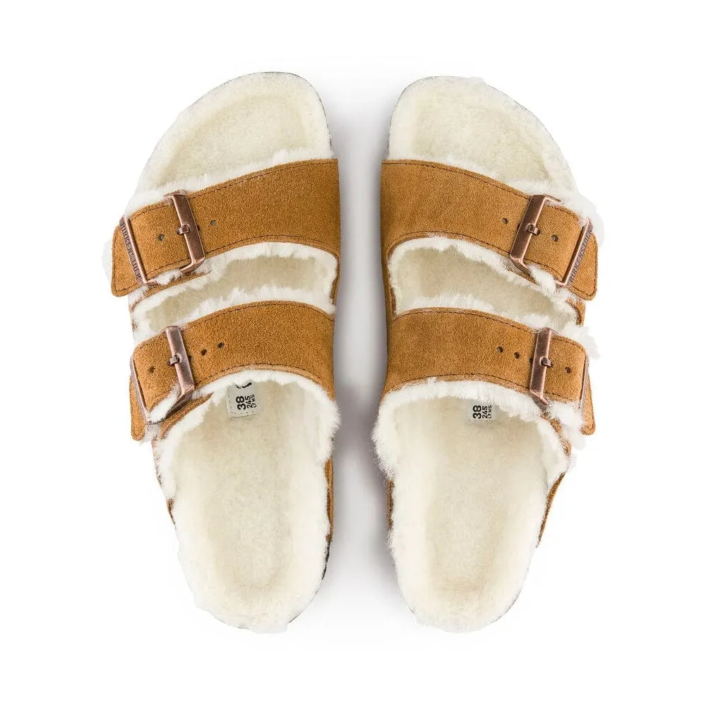 Birkenstock Arizona Shearling Suede Leather Sandals