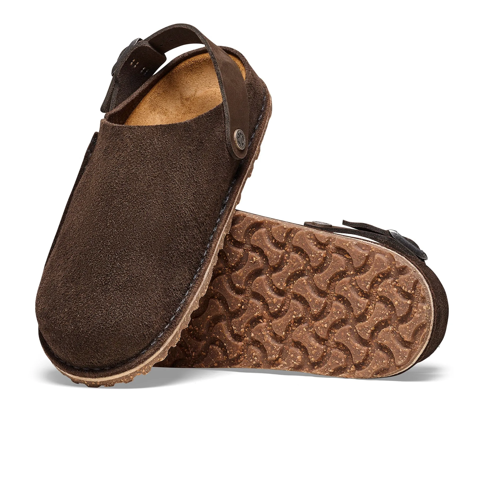 BIRKENSTOCK Lutry Premium Suede Leather Clogs - Espresso