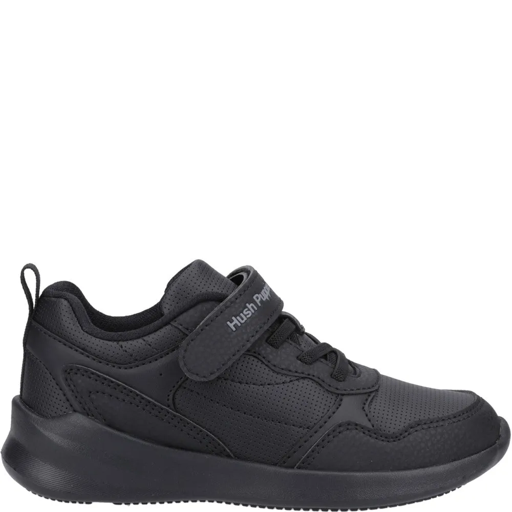 Black Marling Bungee Lace Junior School Shoes