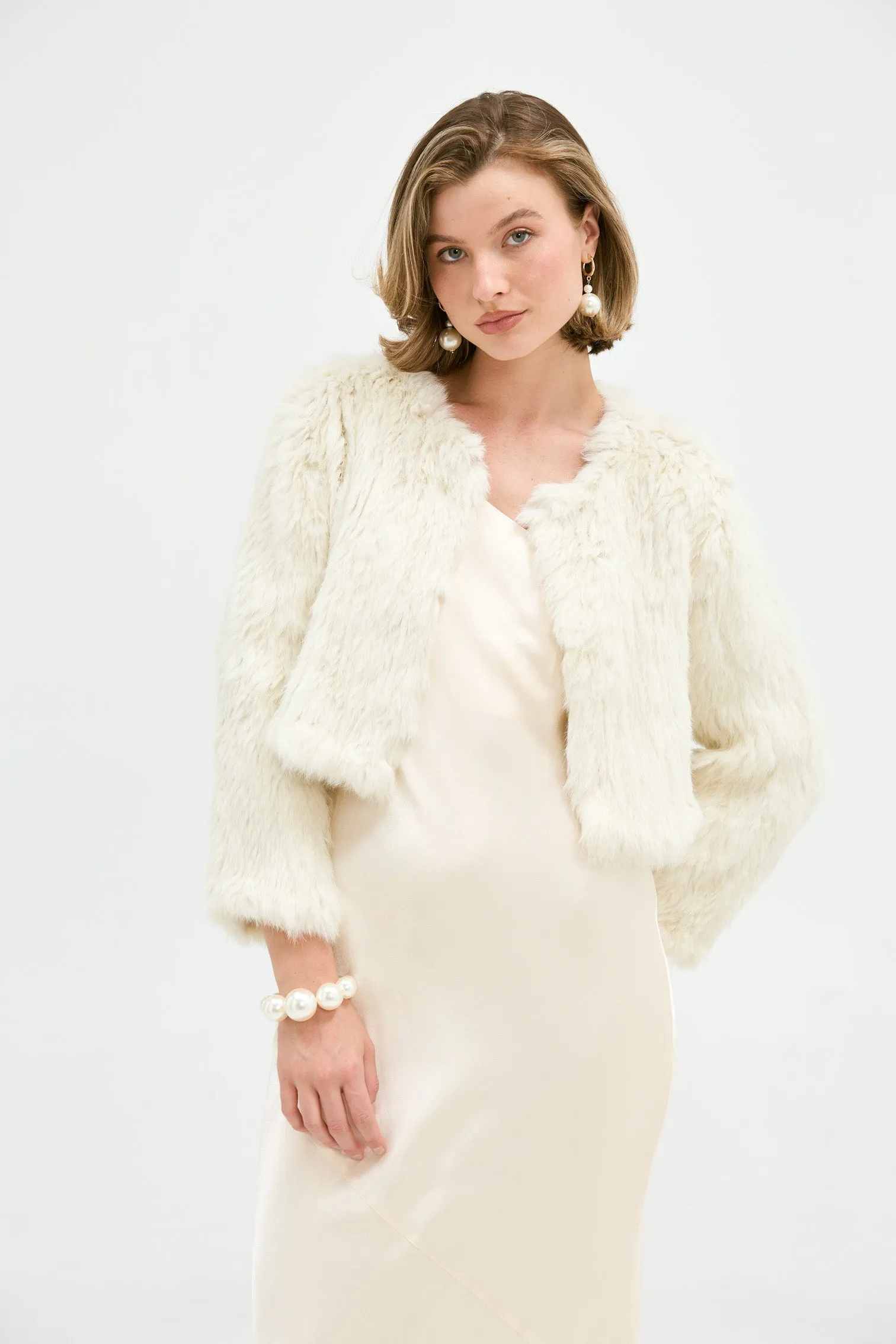 Bridal Lola Crop Jacket - Ivory