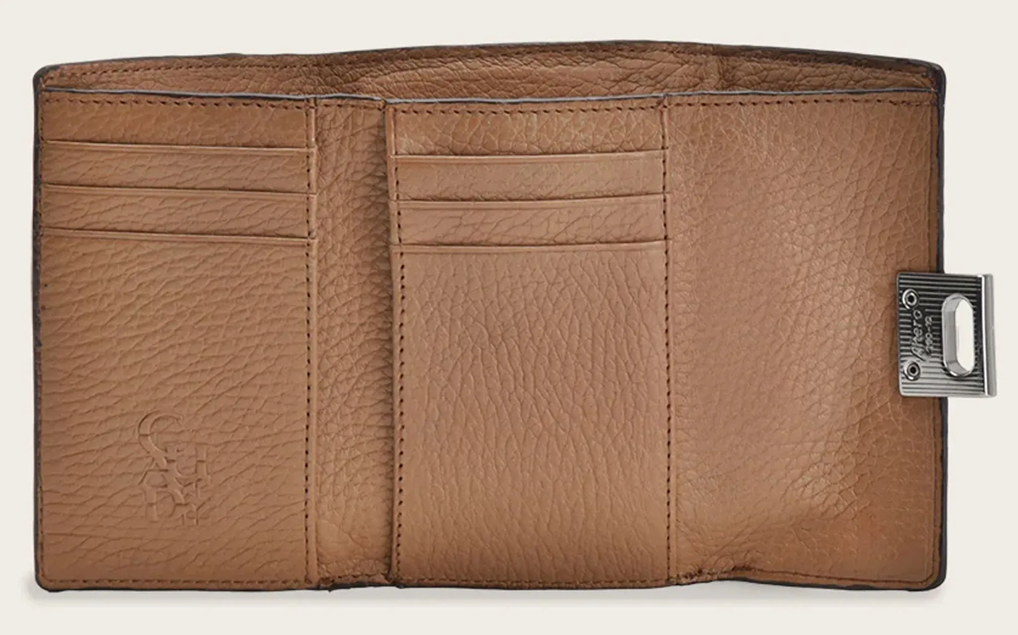 Brown trifold exotic wallet