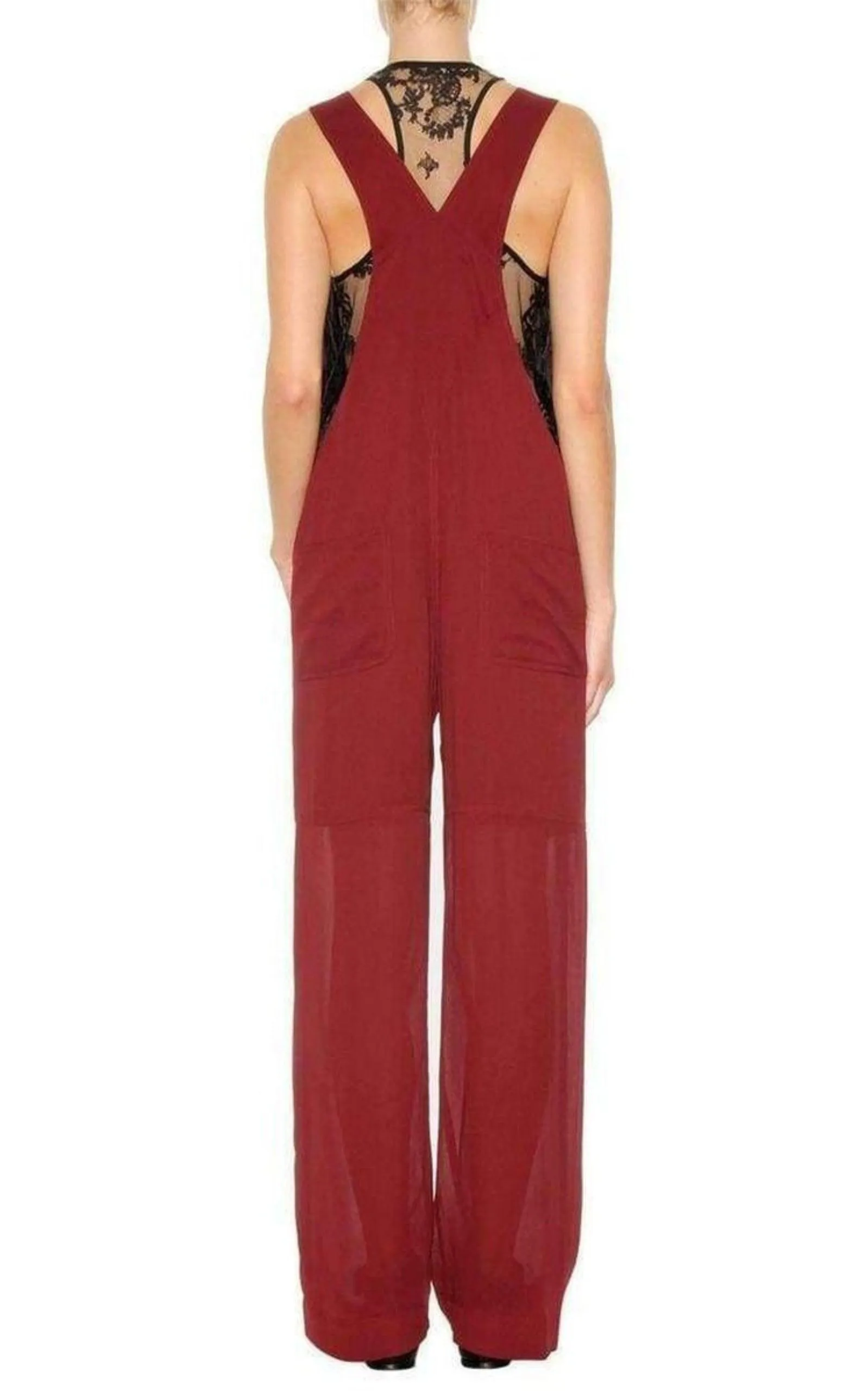 Burgundy Cheer Panel Jumpsuit