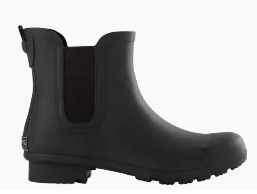 Chelsea Matte Black Natural Rubber Rain Boot