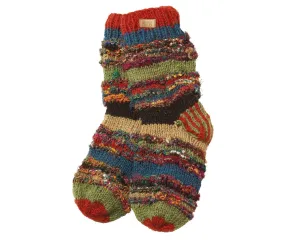 Crazy Wool Socks, Multi-Color House Shoes, Fleece Lining, Winter Gift