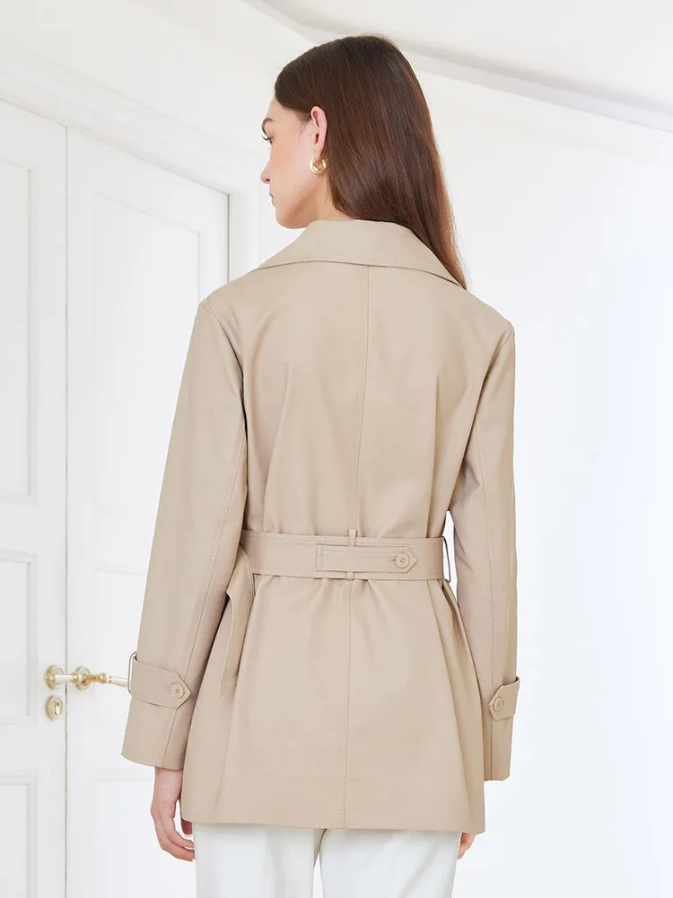 Crop Trench Coat With Belt