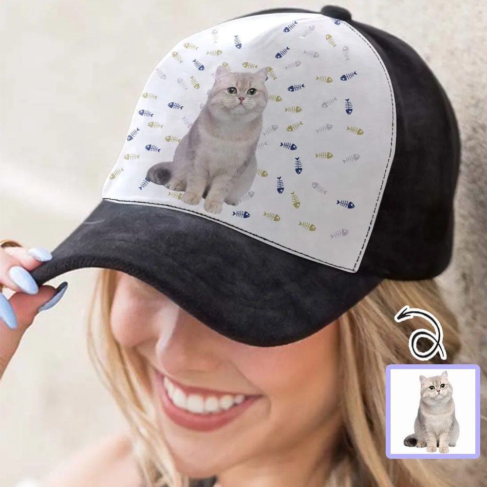 Custom Angora Cat Paw and Fish Bone Unisex Baseball Cap