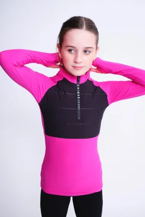 Empower Padded Half-Zip Top in Fuchsia