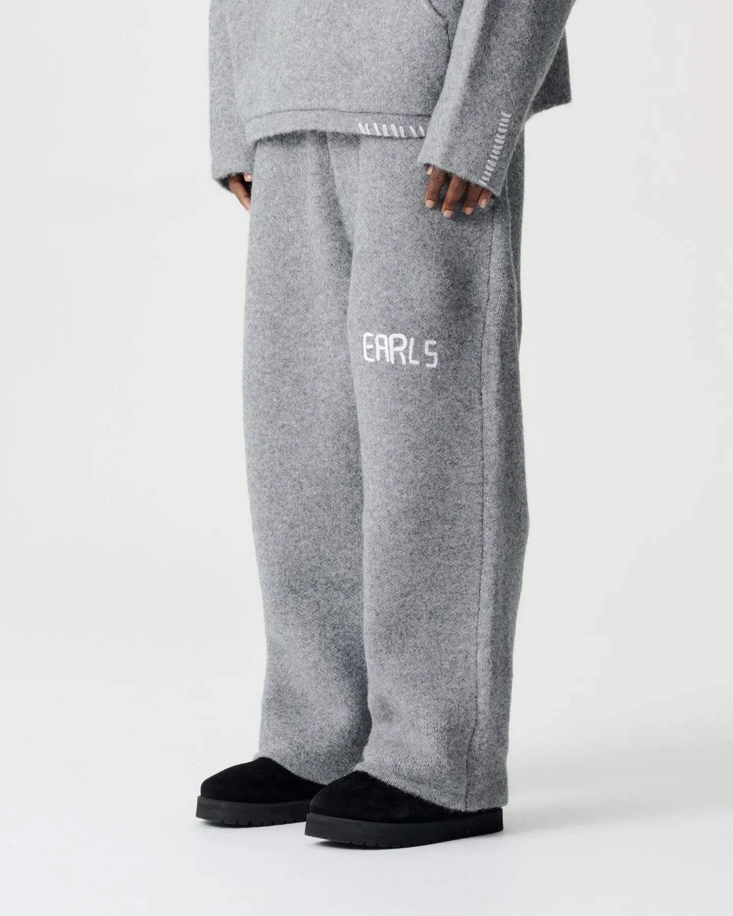 Fluffy Knit Pant - Grey