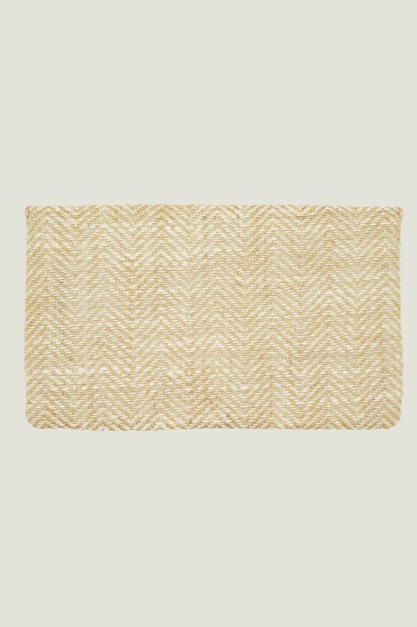 Heringbone Jute Clutch | Natural/White