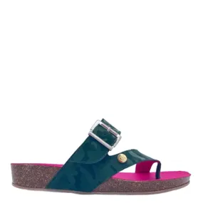 Je Suis - Green army flat cork sandal