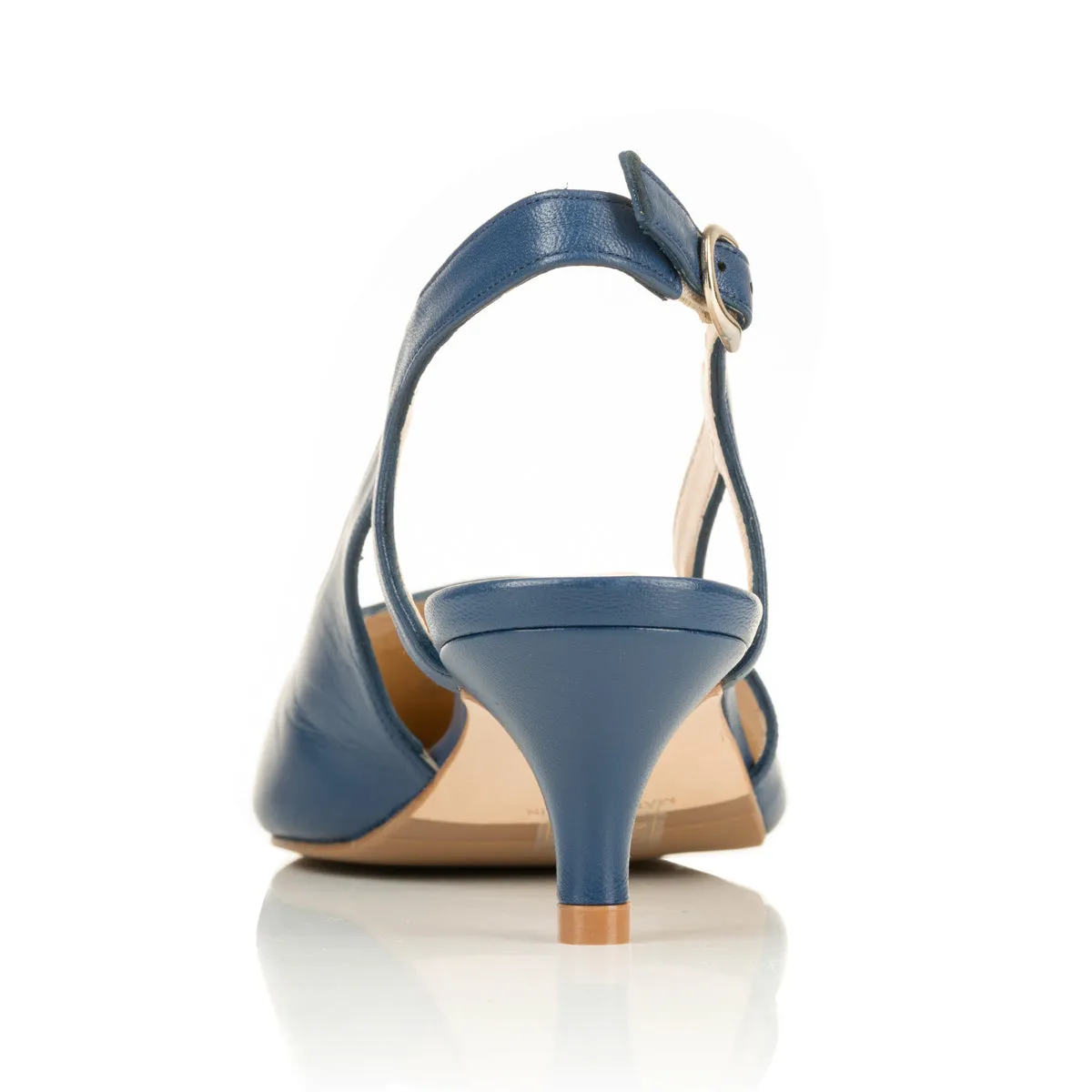 Lena Extra-Wide Fit Slingback - Blue Leather