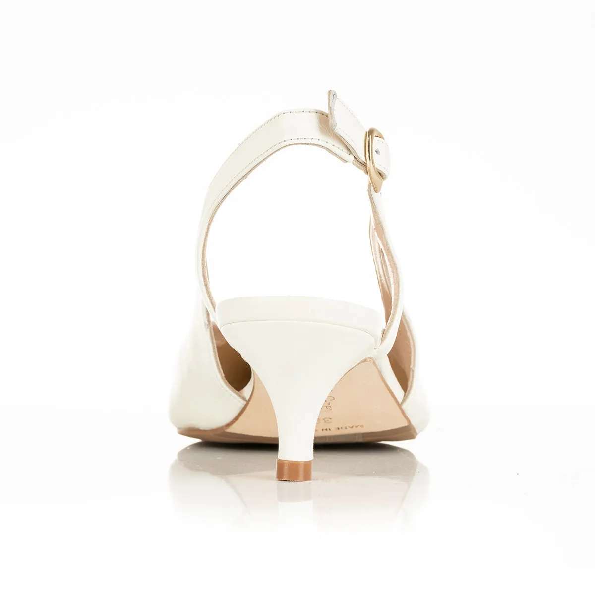 Lena Extra-Wide Fit Slingback - Cream & Navy Leather