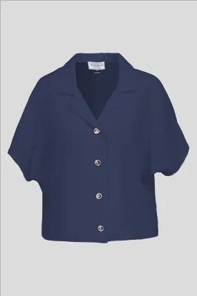 Lili-Jane Gauze Shirt in Navy