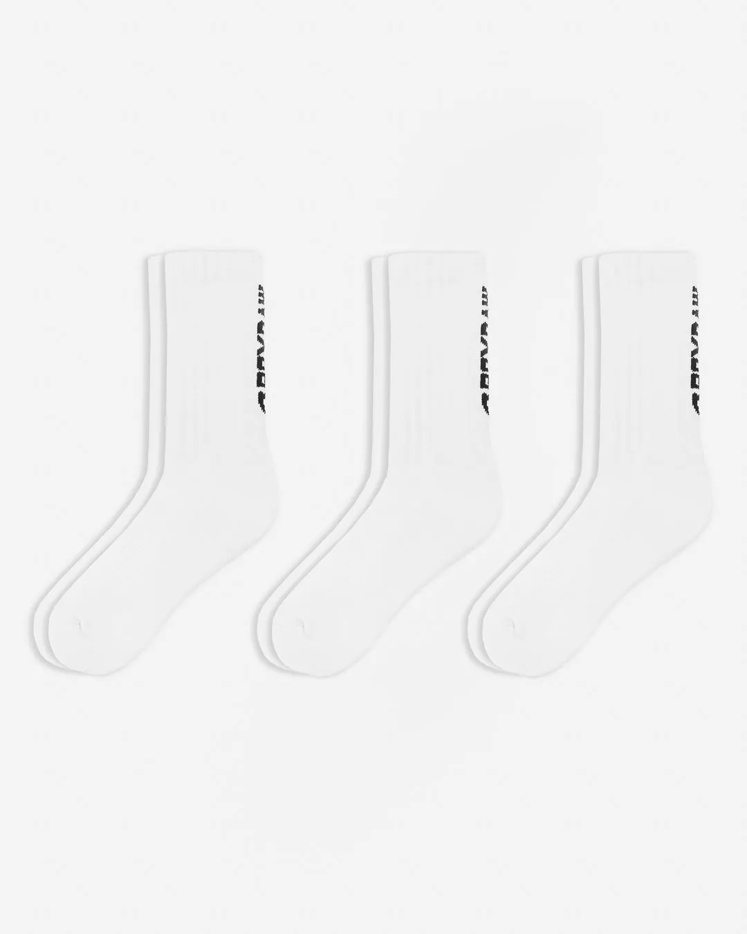 Lineal Crew Socks (3 Pairs) - White