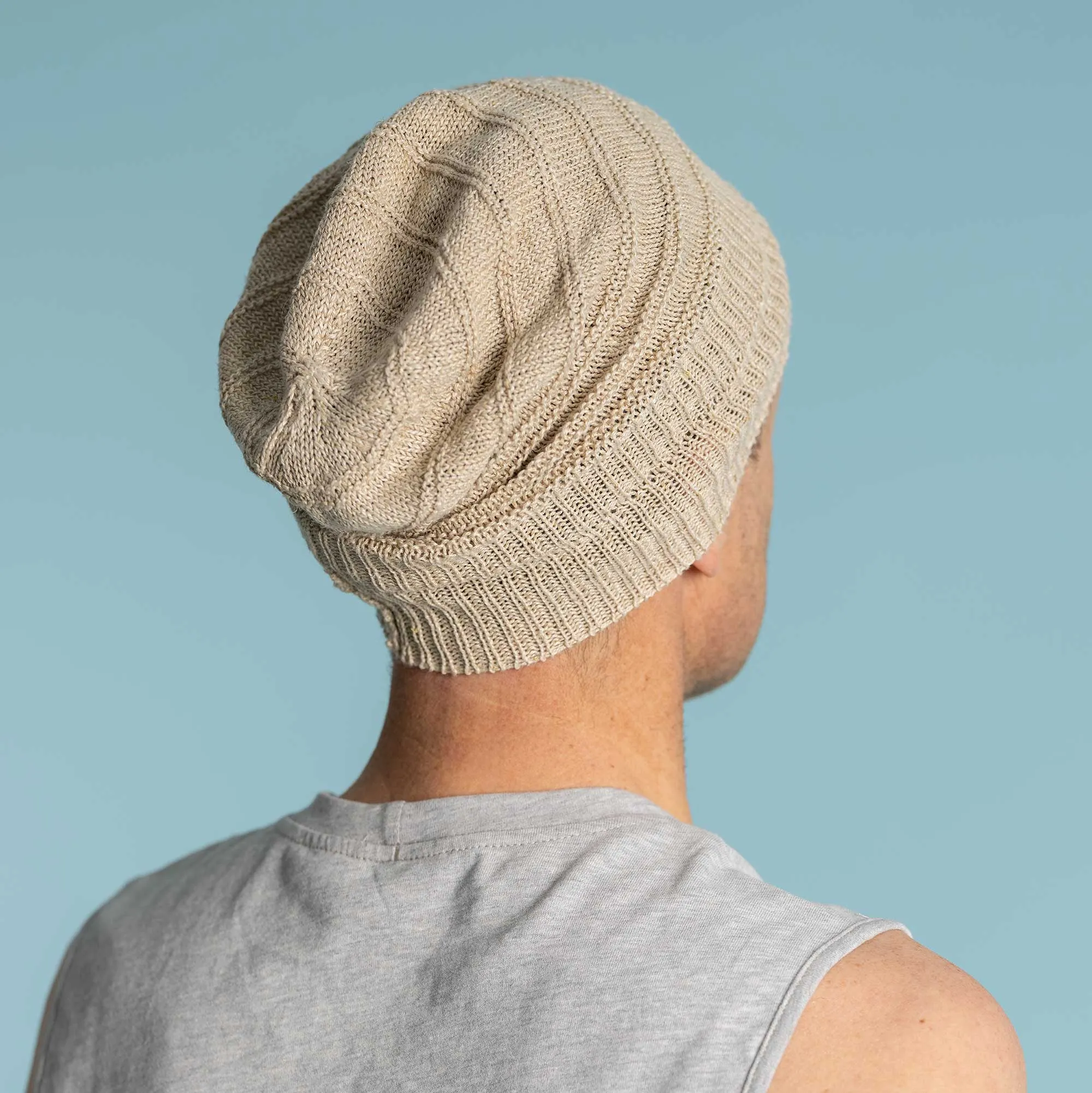 MENLO PARK 100% Organic Linen Floppy Slouch Beanie (Unisex)