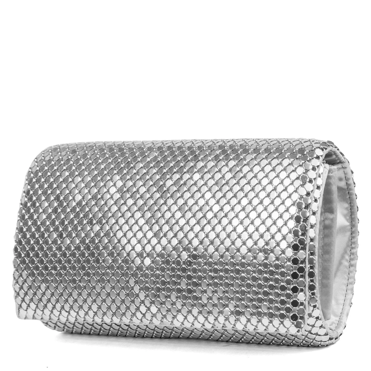 Metal Mesh Roll Evening Clutch