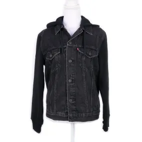 MK22506 - Embroidered Denim Jacket Acid Gray - Hooded