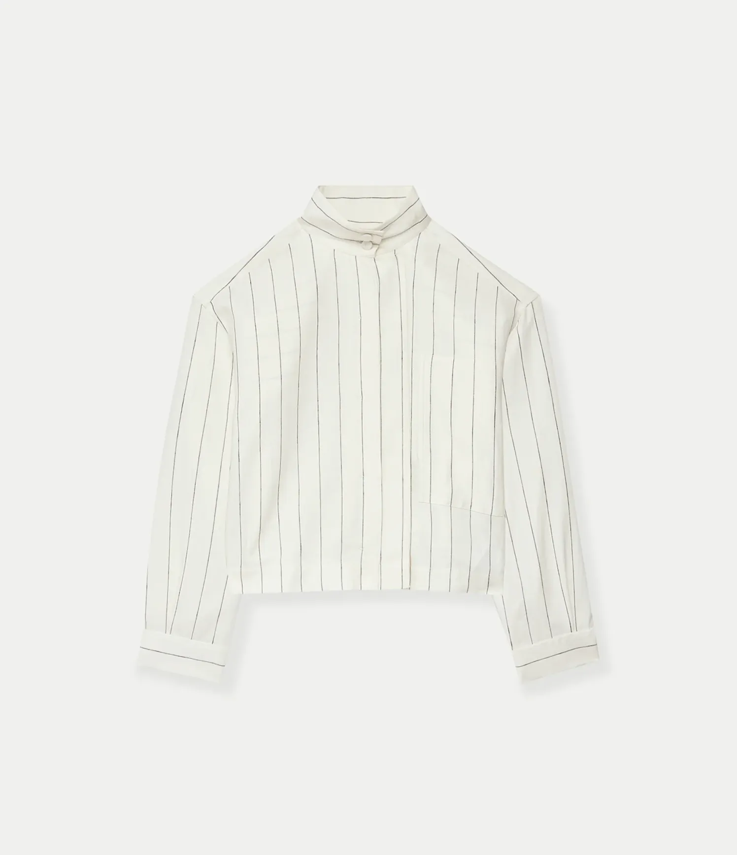 Mock Neck Pleat Shirt