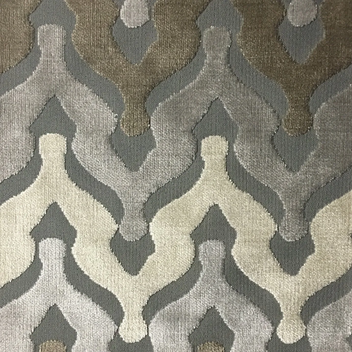 MONROE - CHEVRON PATTEN CUT VELVET UPHOLSTERY FABRIC BY THE YARD