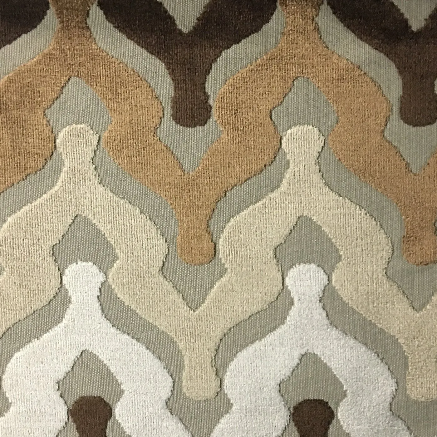 MONROE - CHEVRON PATTEN CUT VELVET UPHOLSTERY FABRIC BY THE YARD