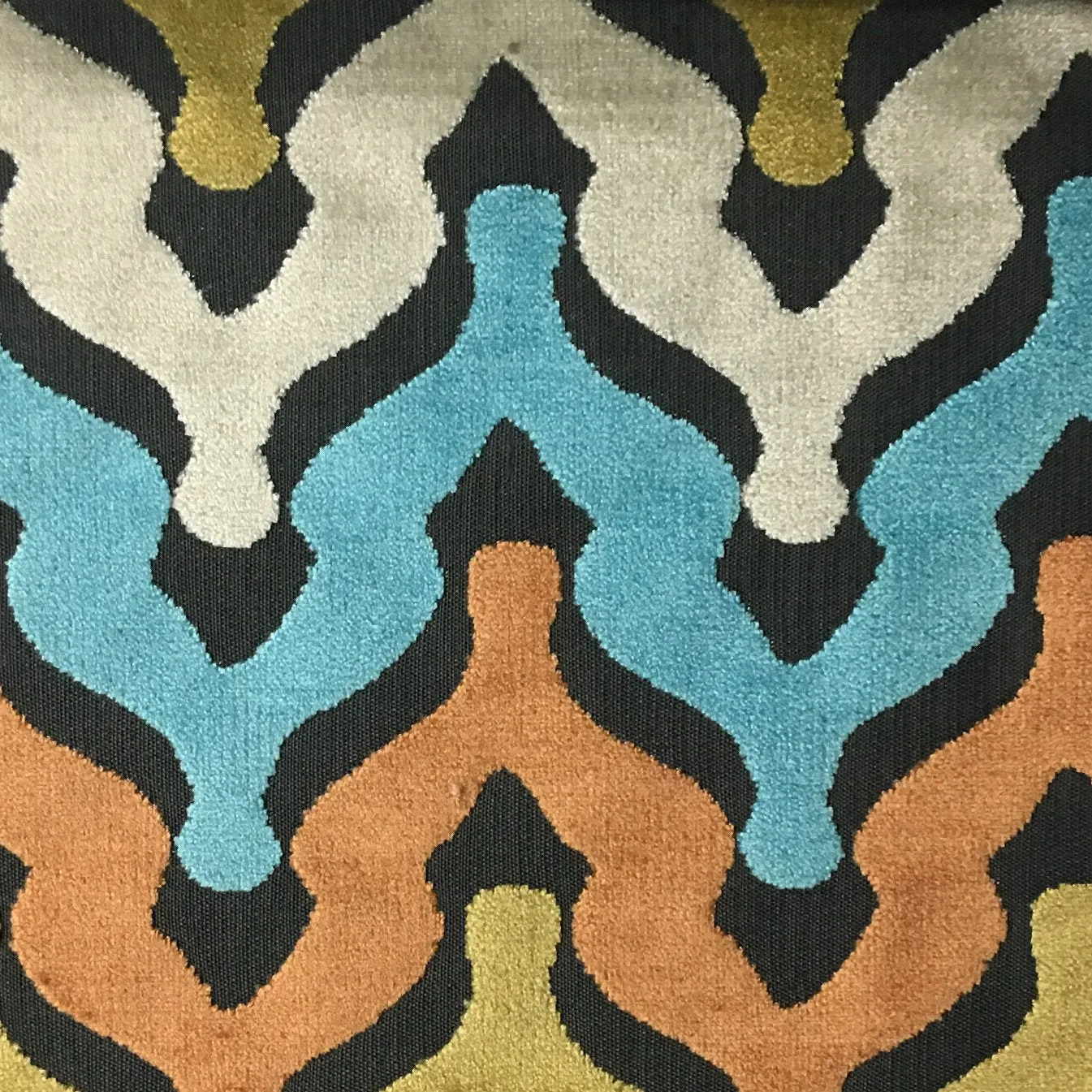 MONROE - CHEVRON PATTEN CUT VELVET UPHOLSTERY FABRIC BY THE YARD