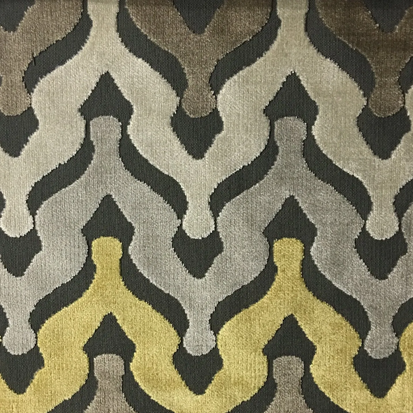 MONROE - CHEVRON PATTEN CUT VELVET UPHOLSTERY FABRIC BY THE YARD