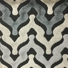 MONROE - CHEVRON PATTEN CUT VELVET UPHOLSTERY FABRIC BY THE YARD