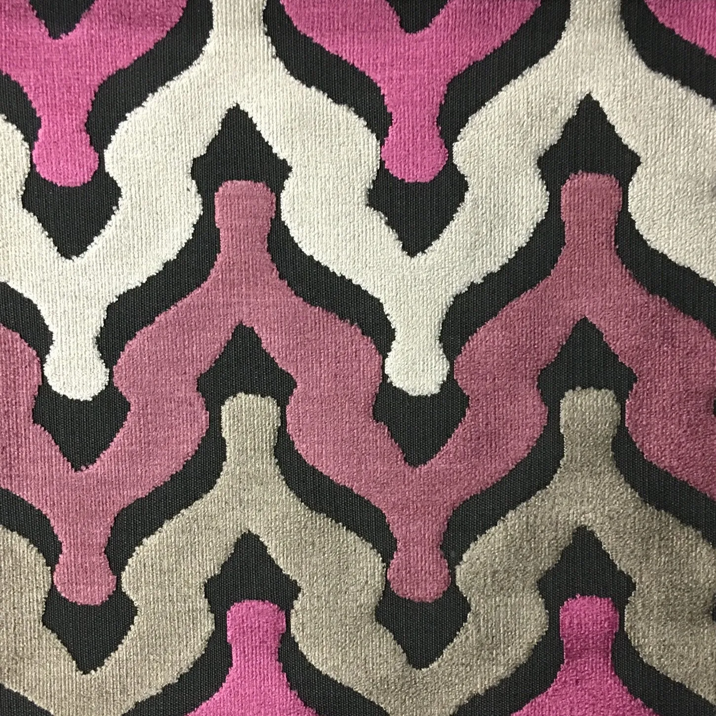 MONROE - CHEVRON PATTEN CUT VELVET UPHOLSTERY FABRIC BY THE YARD