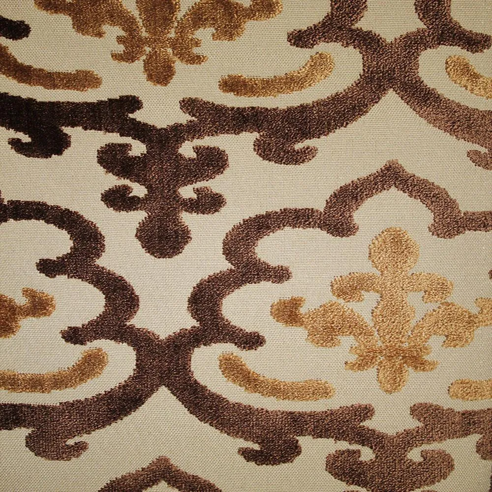 MOROCCO - DAMASK DESINGER PATTERN CUT VELVET UPHOLSTERY FABRIC BY THE YARD