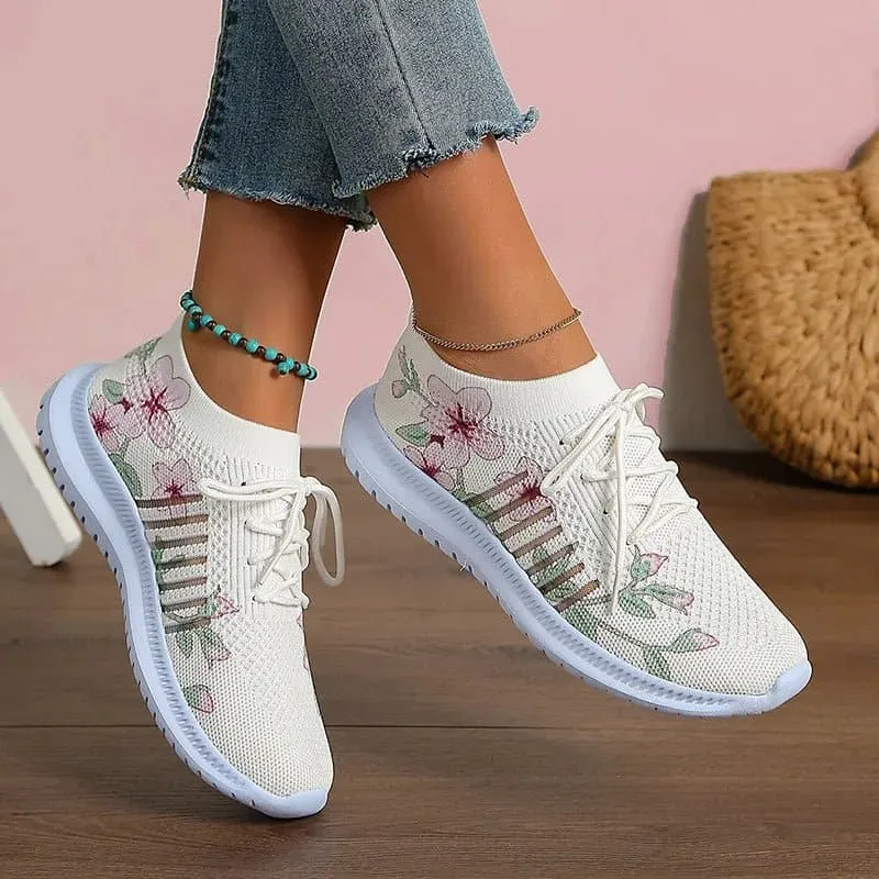 Non-Slip Sneakers - Breathable Mesh, Trendy Knitted Design, Multiple Colors