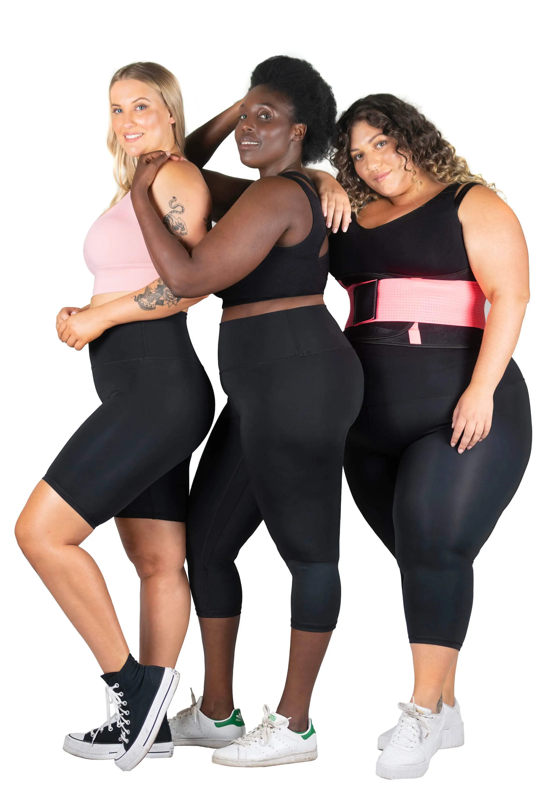 Plus Size High Waisted 3/4 Capri Gym Leggings (Lint & Pet Hair Resistant)