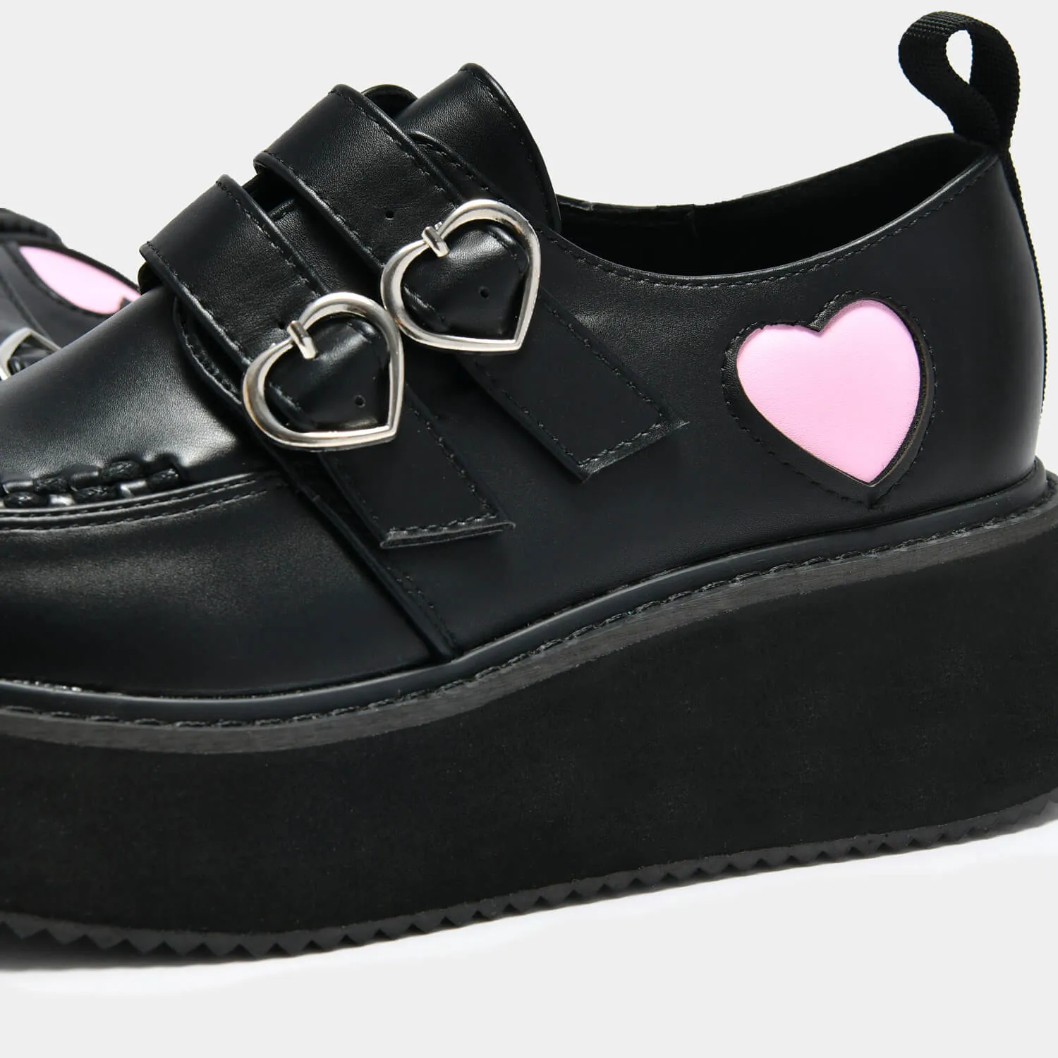 Pothos Pink Heart Wave Platform Shoes