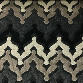 PRESLEY - CHEVRON PATTERN CUT VELVET UPHOLSTERY FABRIC BY THE YARD