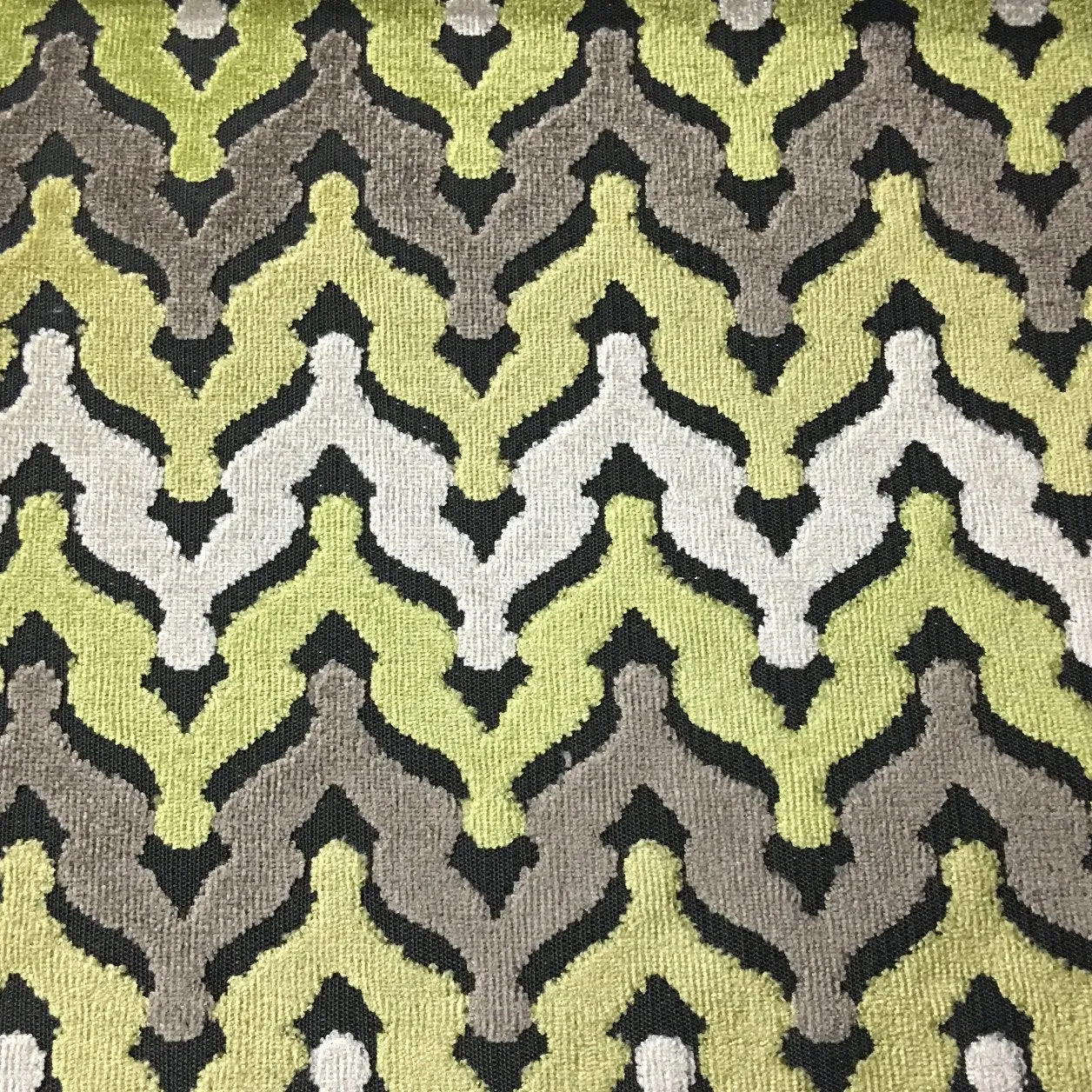 PRESLEY - CHEVRON PATTERN CUT VELVET UPHOLSTERY FABRIC BY THE YARD