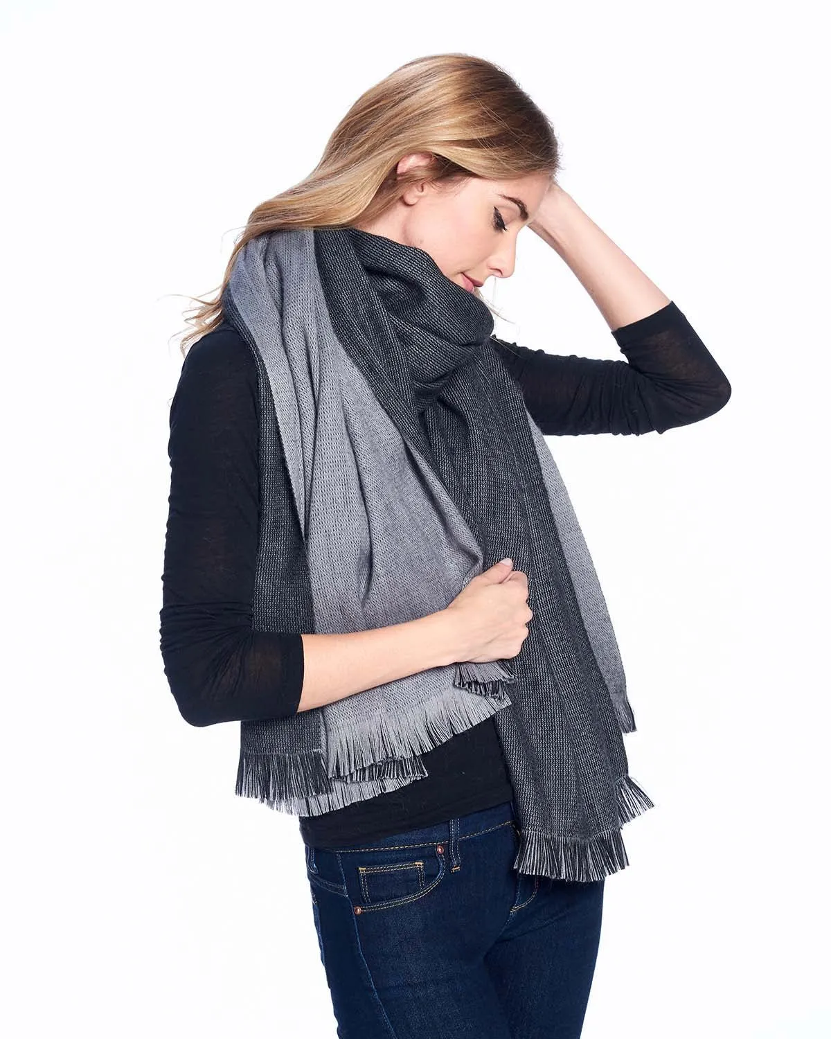 Reversible Alpaca  Wrap - Obsidian