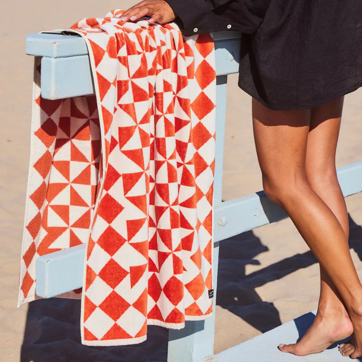 SLOWTIDE GATSBY BEACH TOWEL - RUST