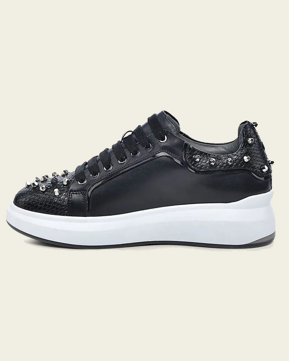 Sneakers black exotic leather