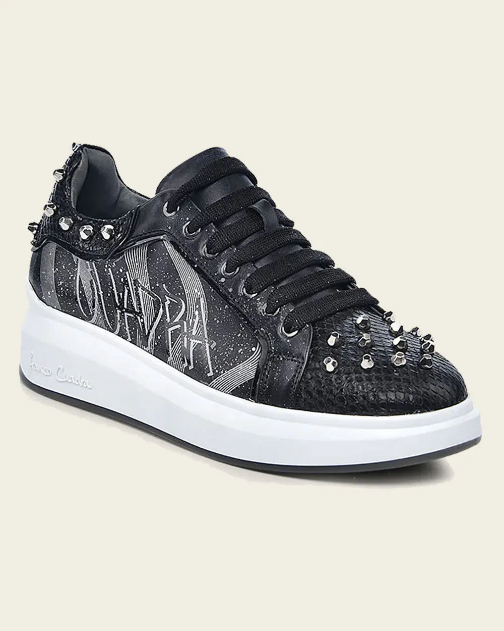 Sneakers black exotic leather