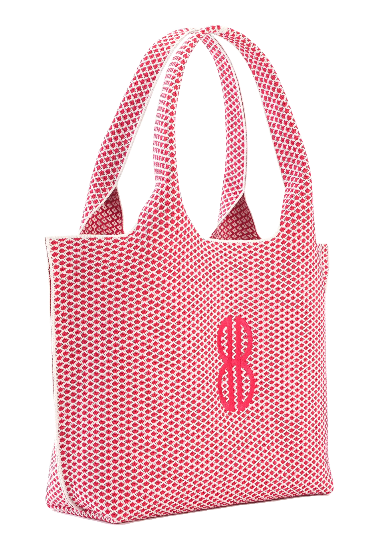 Sutton City Tote - Red Diamond Monogram / Detachable Metal Chain - Large